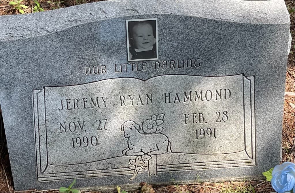 Restored infant memorial marker